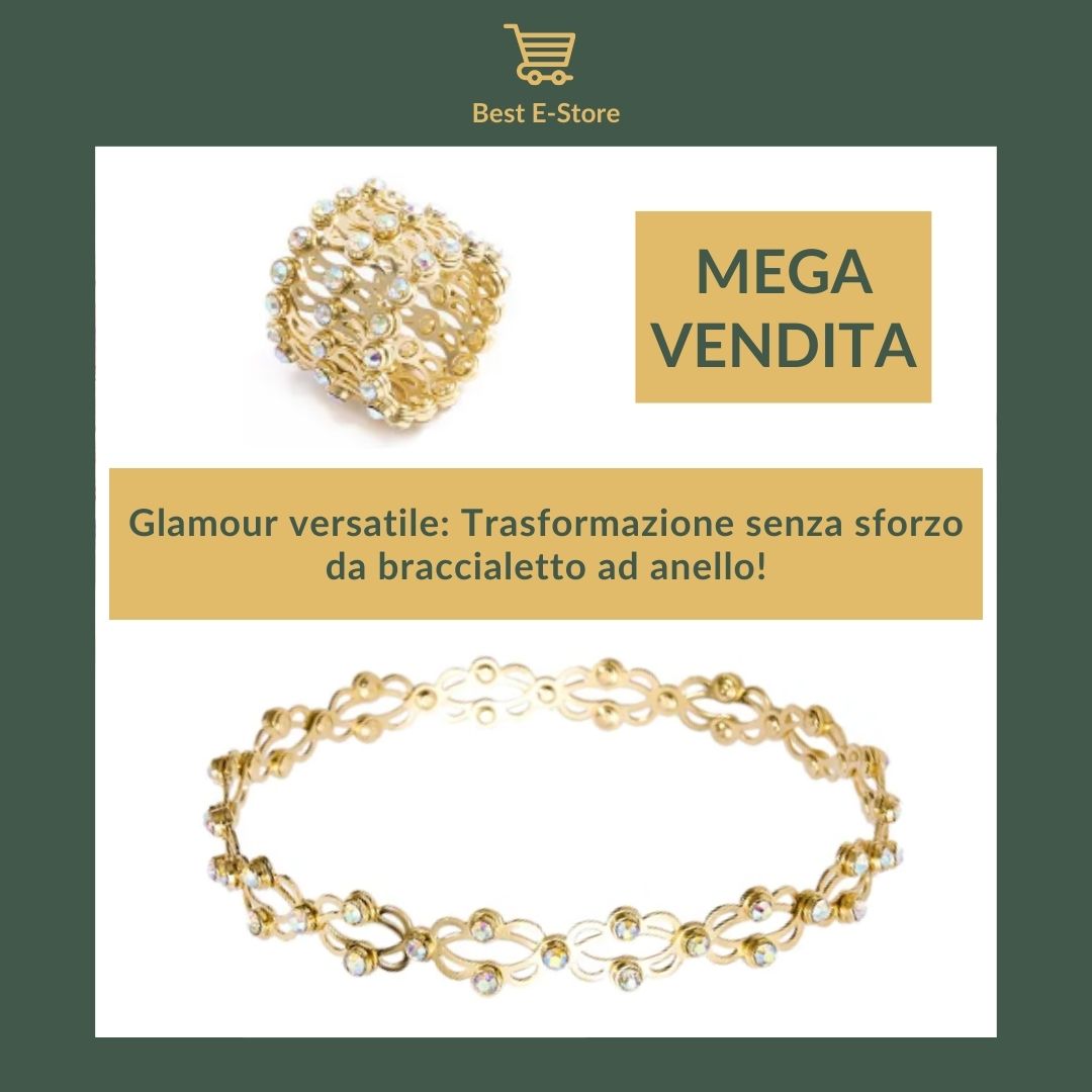🎁 Il regalo perfetto: Anello Bangle convertibile con scintillanti CZ Glamour 💎
