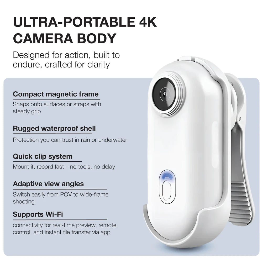 SnapCam GO – Compact 4K Hands-Free POV Camera