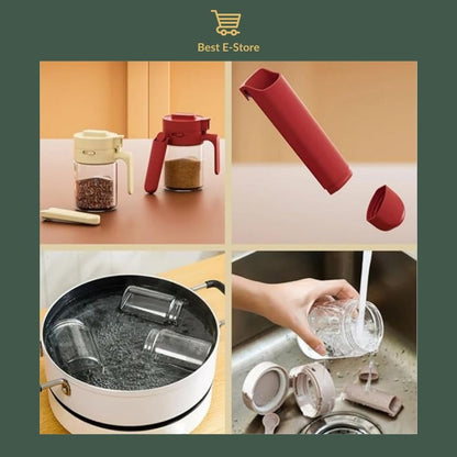 🌟 Kitchen Essential: Spice Jars with Lock & Measuring Spoon 🥄👩‍🍳