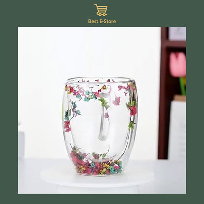 🌼Floral Fusion: Vasos Vidrio Doble Pared