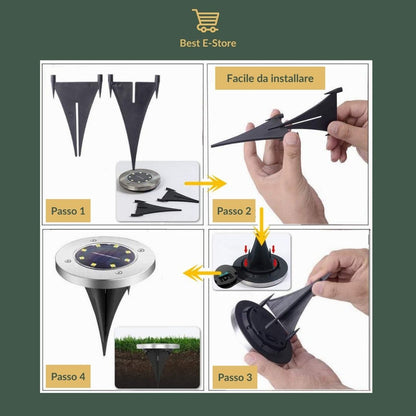 Nuove luci solari impermeabili da giardino