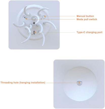 Floating Jellyfish Light Lamp - Voice Control RGB Gradient Moving Tentacles Flying Jelly Fish Bedside Table Lamp - Rechargeable Touch Sensor Hanging LED Dancing Jellyfish Night Lamps for Kids Adults