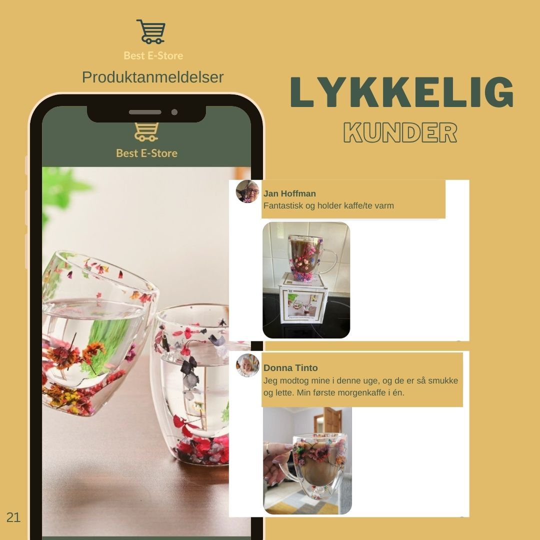 🌼Floral Fusion: Dobbeltvæggede glaskopper