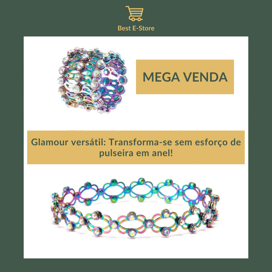 🎁 O presente perfeito: Anel de pulseira conversível com Glamour CZ cintilante 💎
