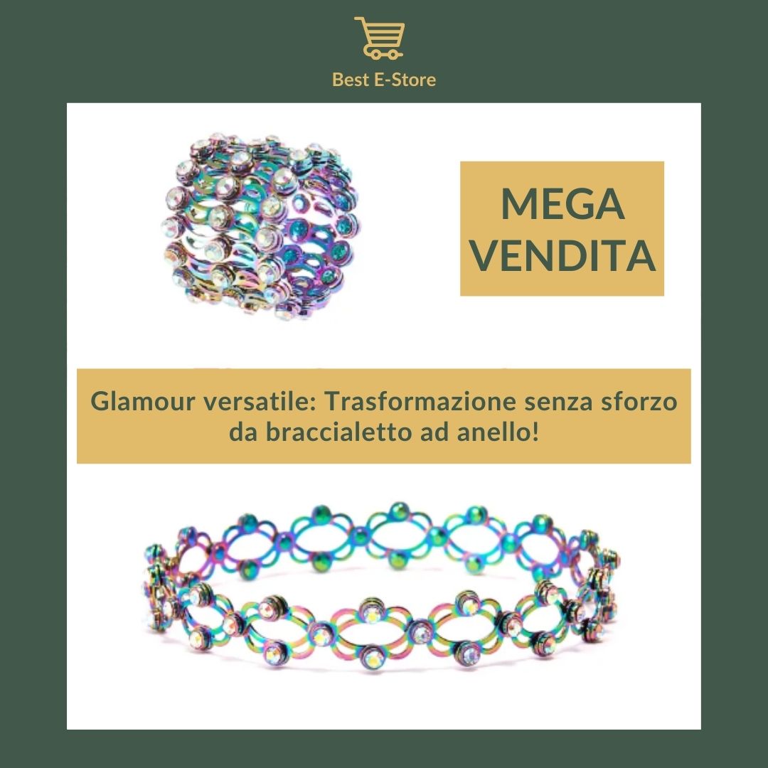 🎁 Il regalo perfetto: Anello Bangle convertibile con scintillanti CZ Glamour 💎