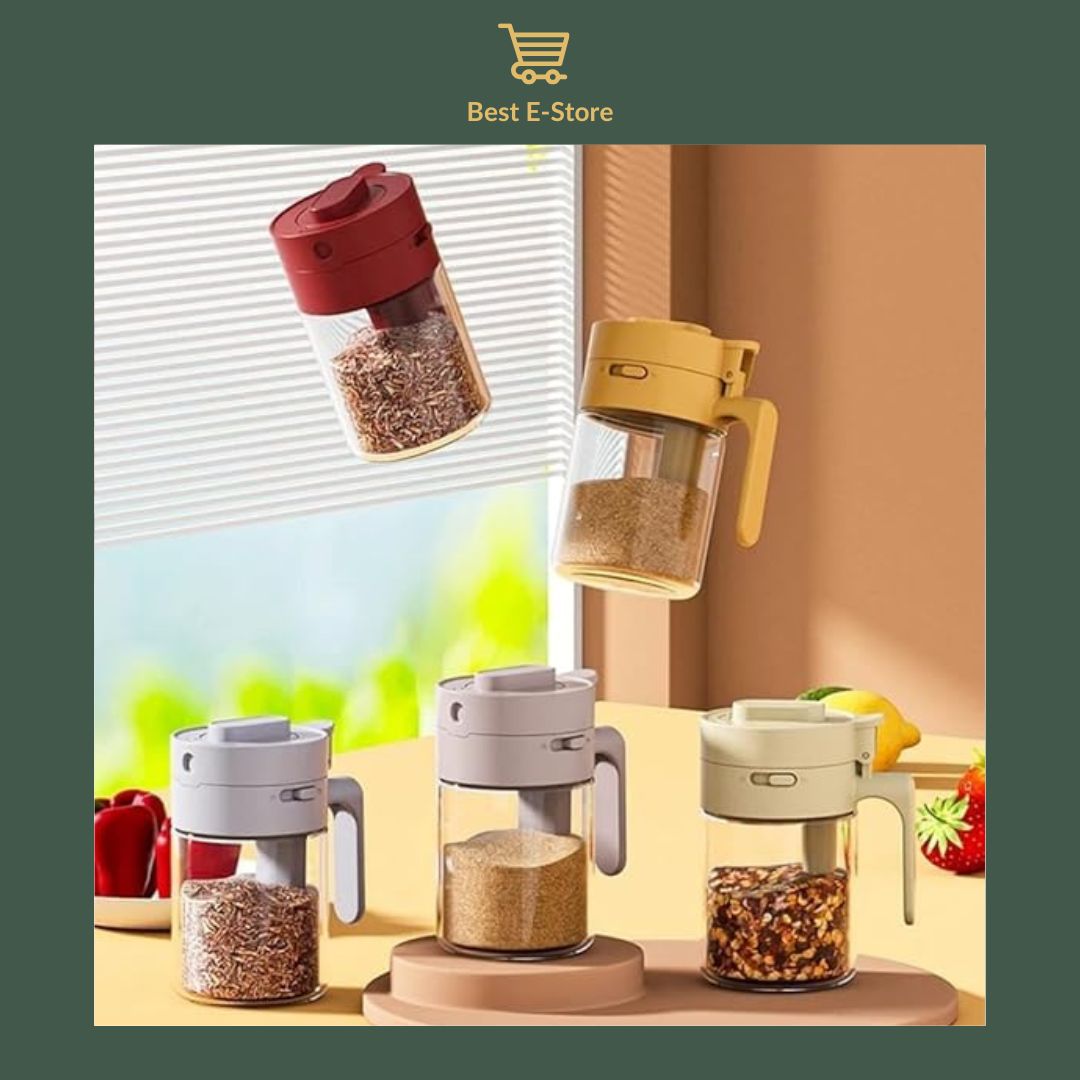 🌟 Kitchen Essential: Spice Jars with Lock & Measuring Spoon 🥄👩‍🍳