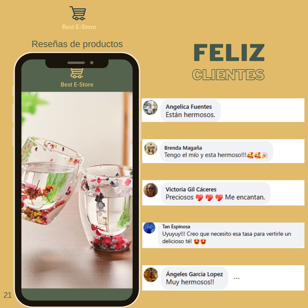 🌼Floral Fusion: Vasos Vidrio Doble Pared