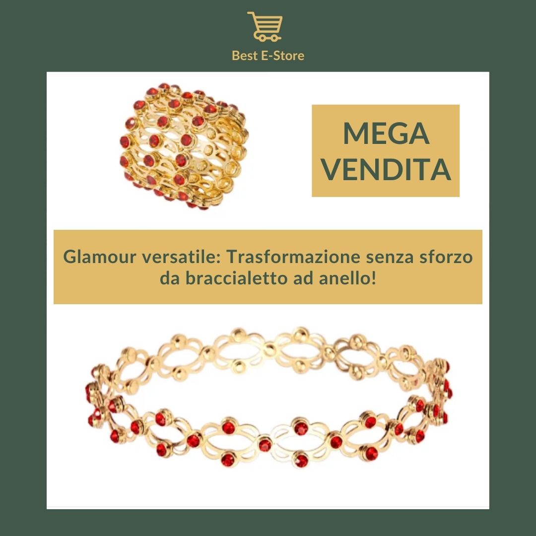 🎁 Il regalo perfetto: Anello Bangle convertibile con scintillanti CZ Glamour 💎