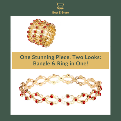 🎁 The Perfect Gift: Convertible Bangle Ring with Sparkling CZ Glamour 💎