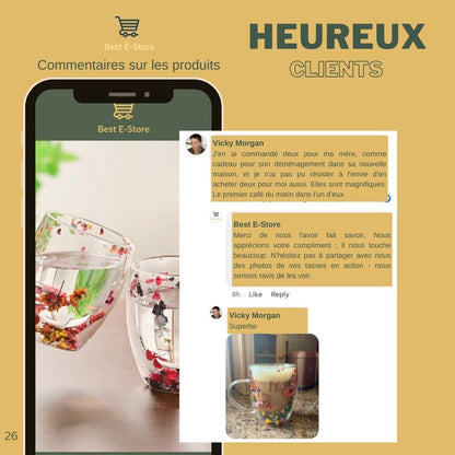 🌼 Fusion Florale: Coupes Verre Double Paroi