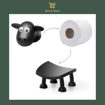 🐑 Black Sheep Toilet Paper Holder: Cute & Functional 🧻✨
