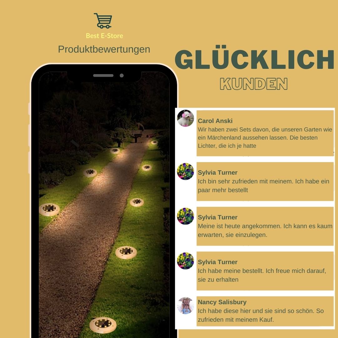 Neue wasserdichte solarbetriebene Gartenleuchten