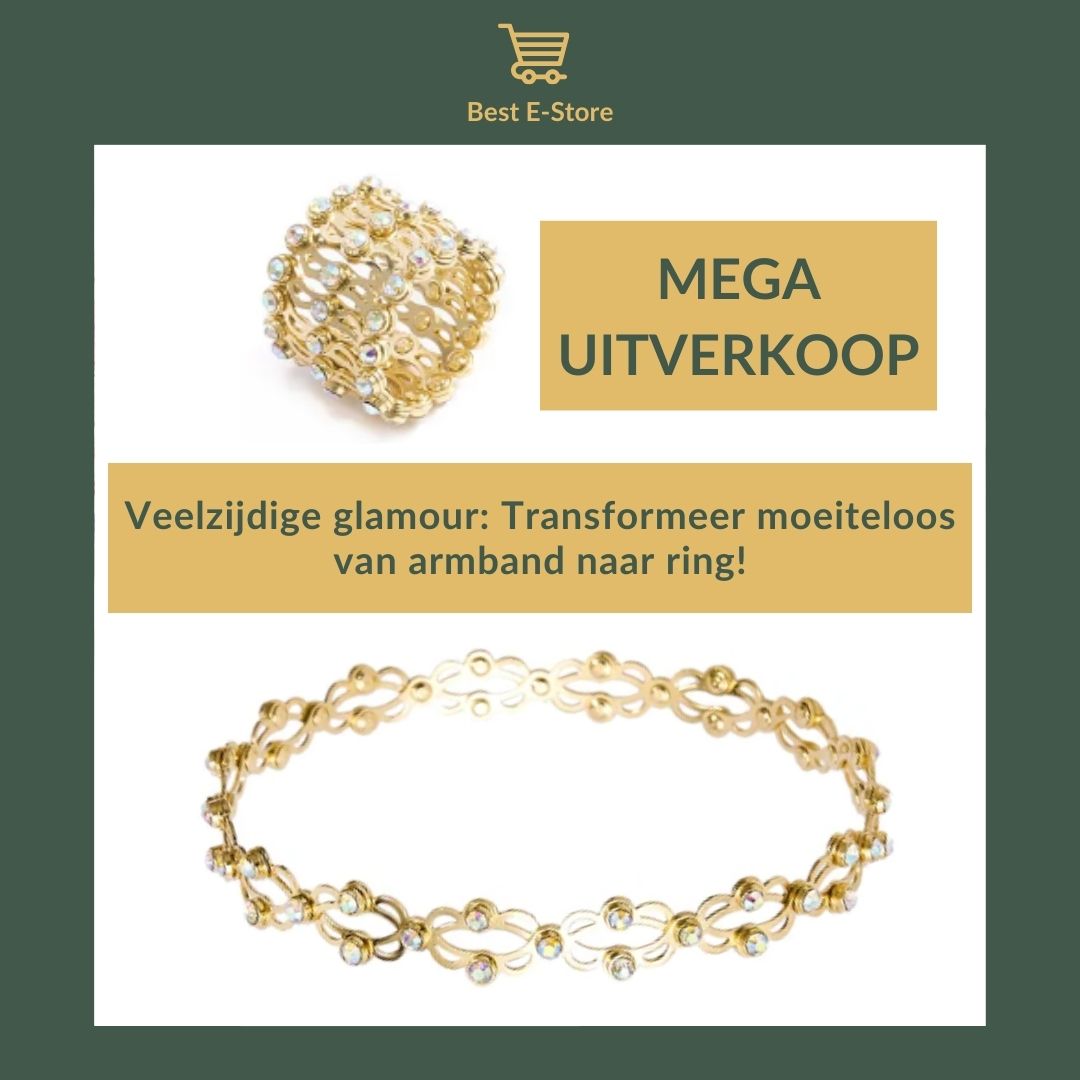 🎁 Het perfecte cadeau: Omkeerbare Bangle Ring  Fonkelende CZ Glamour 💎