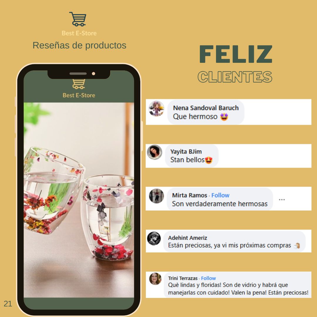 🌼Floral Fusion: Vasos Vidrio Doble Pared