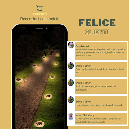 Nuove luci solari impermeabili da giardino