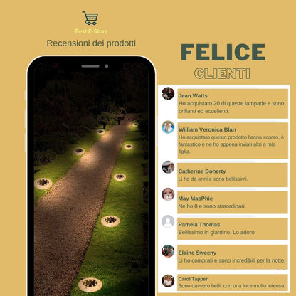 Nuove luci solari impermeabili da giardino