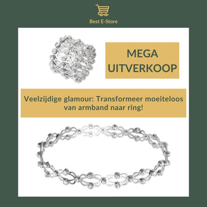 🎁 Het perfecte cadeau: Omkeerbare Bangle Ring  Fonkelende CZ Glamour 💎