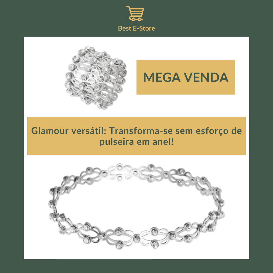 🎁 O presente perfeito: Anel de pulseira conversível com Glamour CZ cintilante 💎