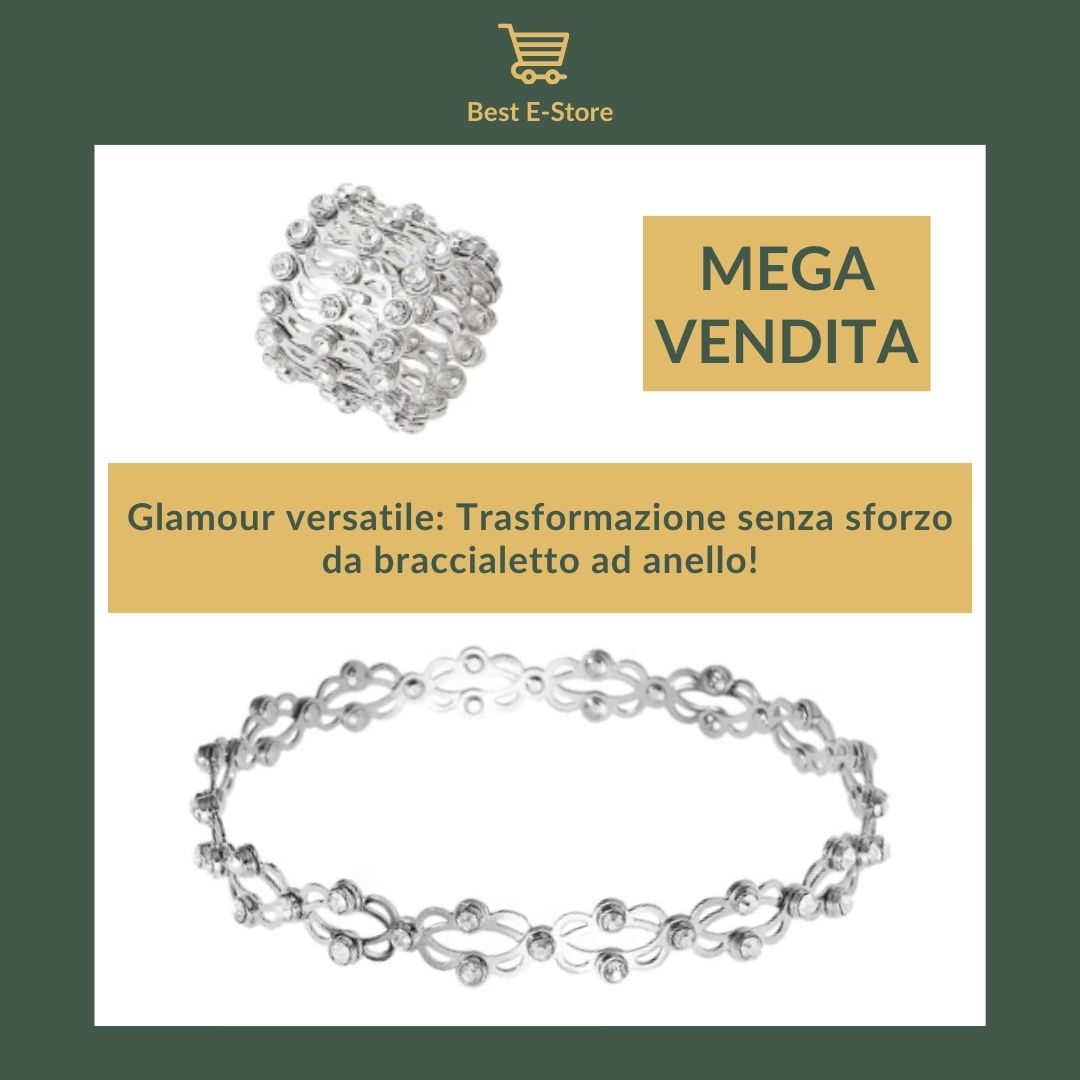 🎁 Il regalo perfetto: Anello Bangle convertibile con scintillanti CZ Glamour 💎
