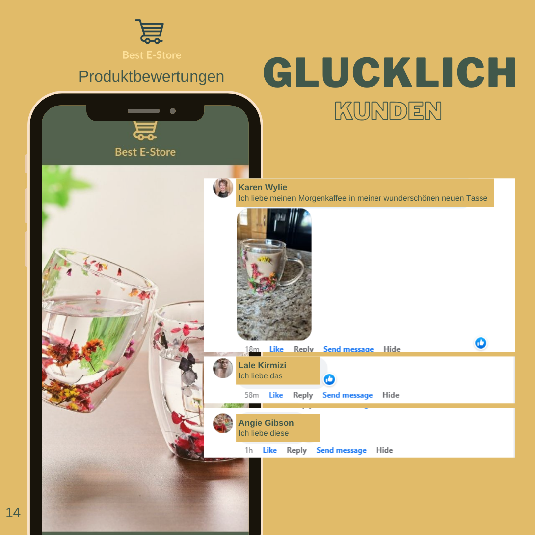 🌼 Floral Fusion: Doppelwandige Glasbecher