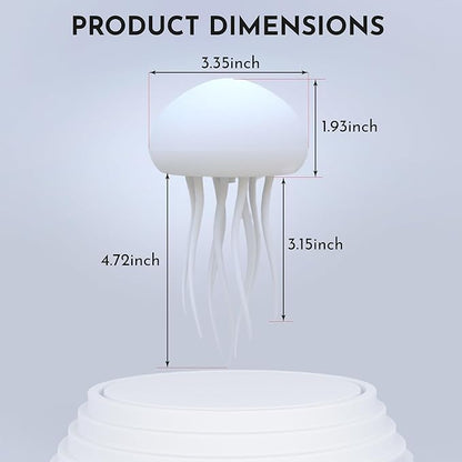 Floating Jellyfish Light Lamp - Voice Control RGB Gradient Moving Tentacles Flying Jelly Fish Bedside Table Lamp - Rechargeable Touch Sensor Hanging LED Dancing Jellyfish Night Lamps for Kids Adults