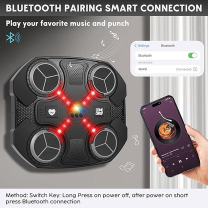 Music Boxing Machine Sport Toys for Kids,Wall Mounted Bluetooth Smart Punching Target Toys,Training Pad Toy with Boxing Glove,Ideas Toys for Boys Girls Kids 3 4 5 6 7 8 9 10 11 12+ Years Old
