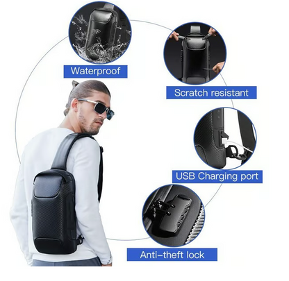 New Carbon Fiber Streamline Anti-Theft Sling Bag