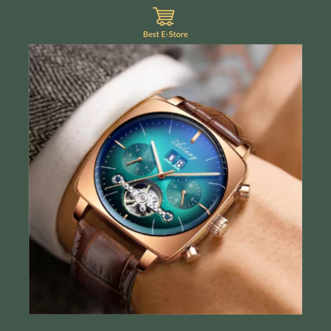 🎁 Perfect Gift for Him: Elegant Mechanical Timepiece