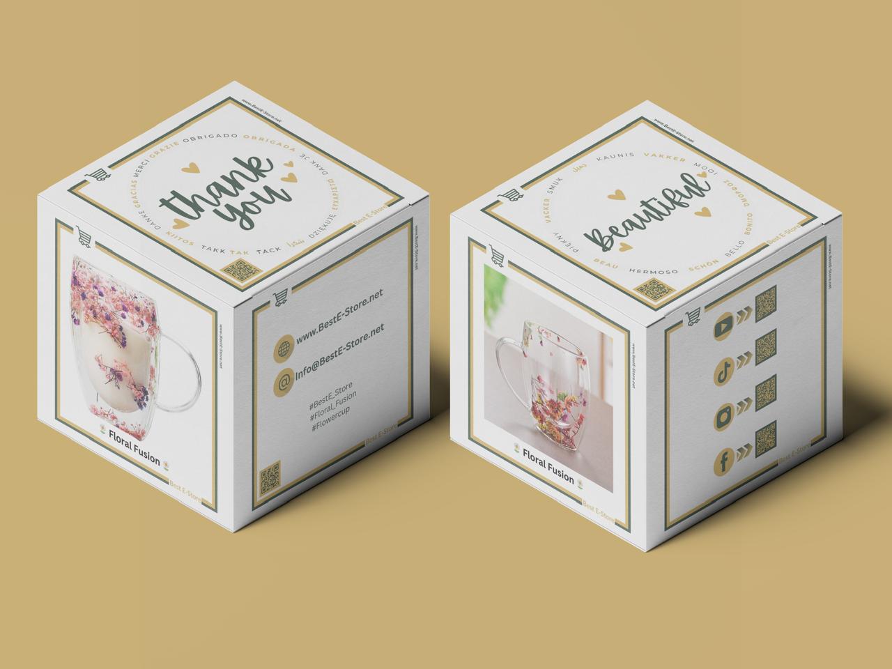 🌼Fusão Floral: Copos Vidro Parede Dupla