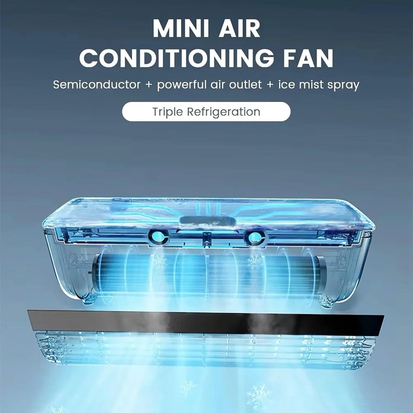 Portable Rechargeable Wall Mounted Air Conditioner Fan No Drilling