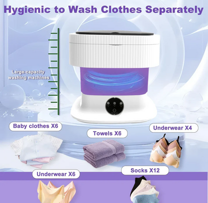 Portable Folding Washing Machine – 16L Mini Washer With 3 Modes