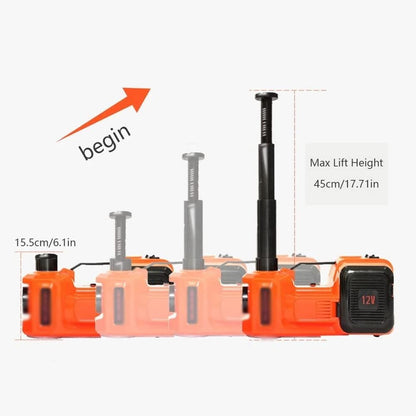 3 in 1 5ton Car Floor Jack Electric Hydraulic Car Jack 12V with Inflator Pump LED Light for Truck Tire Repair Tool
