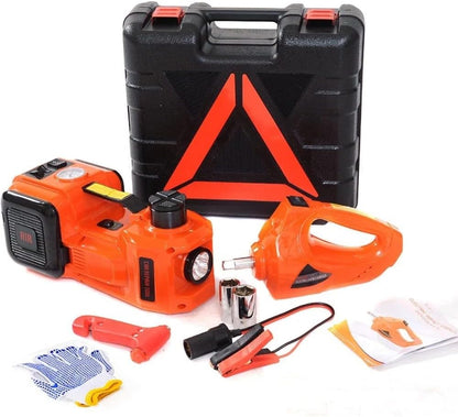 3 in 1 5ton Car Floor Jack Electric Hydraulic Car Jack 12V with Inflator Pump LED Light for Truck Tire Repair Tool