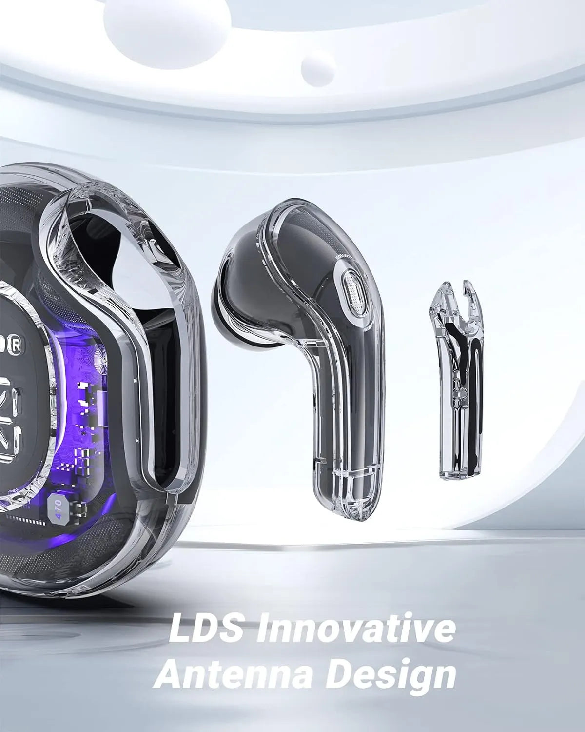 T8 Crystal Wireless Earphones - Transparent