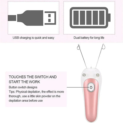 Hair Remover Electric Threading Device For Face & Body