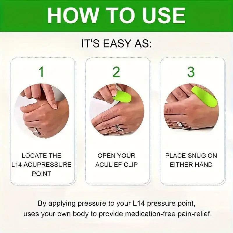 Massage Acupressure Clip, Portable Acupressure Can Be Used for Migraine Aid, Relieve Tension, Anxiety, Relieve Stress, Pain