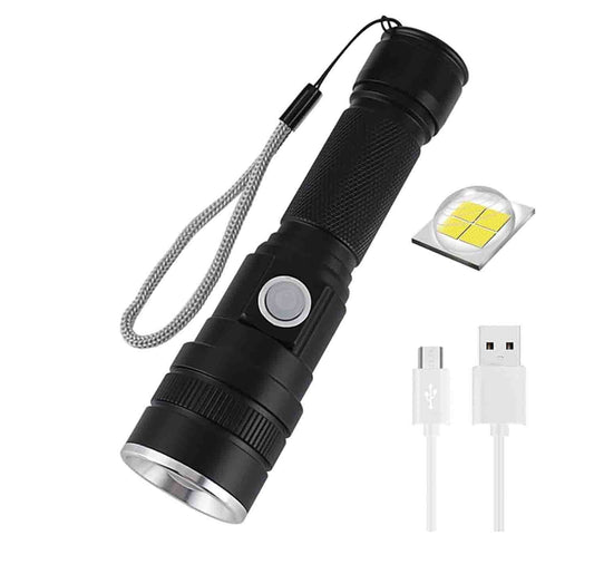 LED Flashlight, USB Rechargeable