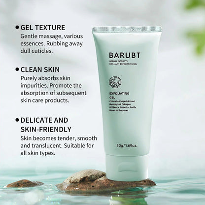 Herbal Exfoliating Gel - Skin Moisturizing Exfoliating Gentle Cleansing Gel Deep Brightening Gel