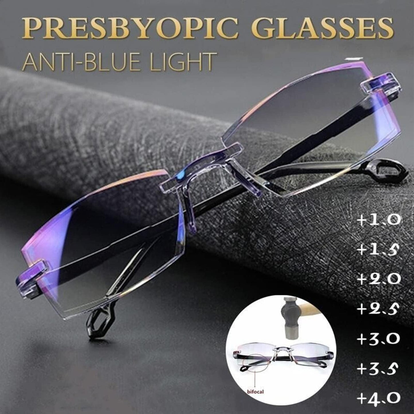 Rimless Anti Blue Ray Reading Glasses Men Women