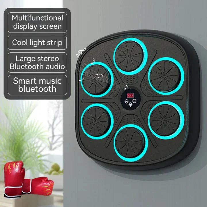 Music Boxing Machine Sport Toys for Kids,Wall Mounted Bluetooth Smart Punching Target Toys,Training Pad Toy with Boxing Glove,Ideas Toys for Boys Girls Kids 3 4 5 6 7 8 9 10 11 12+ Years Old