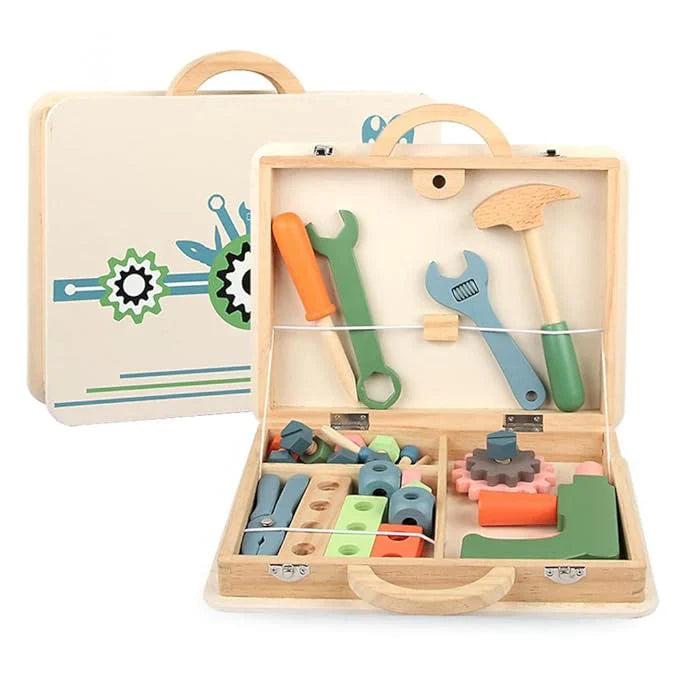 Kids Wooden Toolbox Toy Set ©