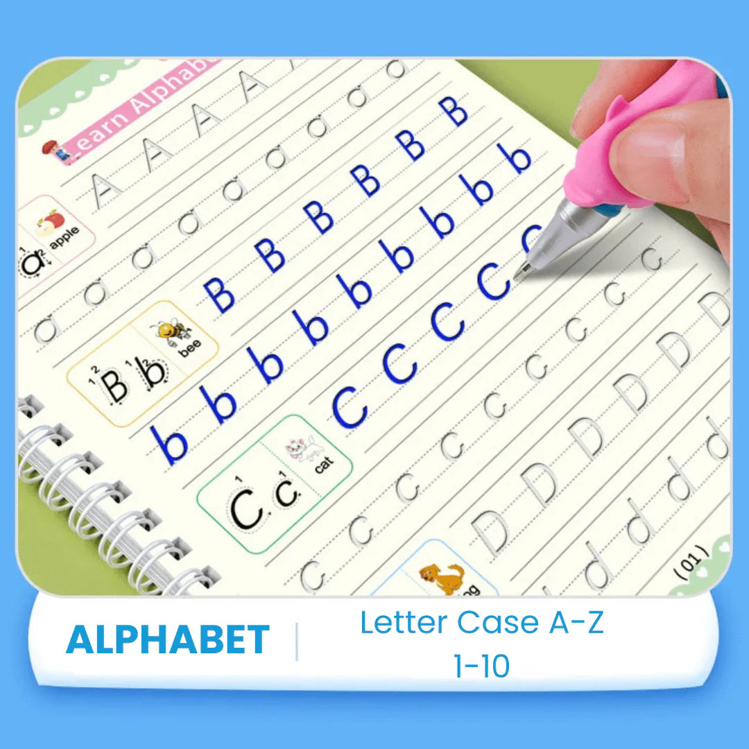 Magic Writing Book- Reusable Handwriting Practice with Disappearing Ink 4pc Set