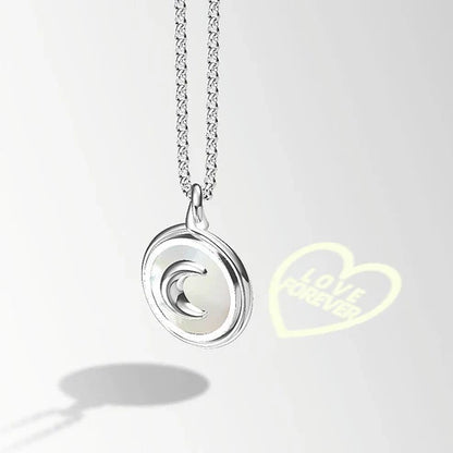 Moon Represents My Heart Hidden Word Projection Necklace