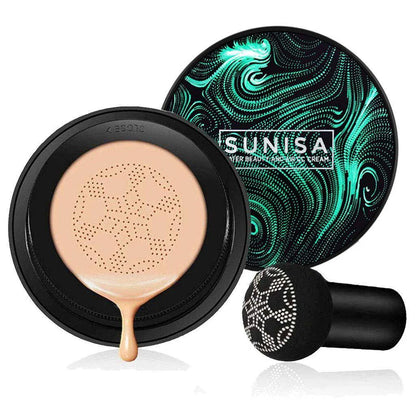 SUNISA Foundation Base Water proof Mushroom Head Air Cushion BB CC Cream Moisturizing Liquid Foundation with Sponge