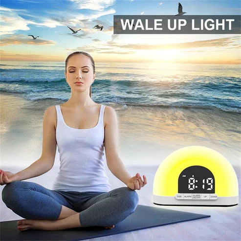 Wake-Up Light Simulated Sunrise Electronic Alarm Clock Lamp