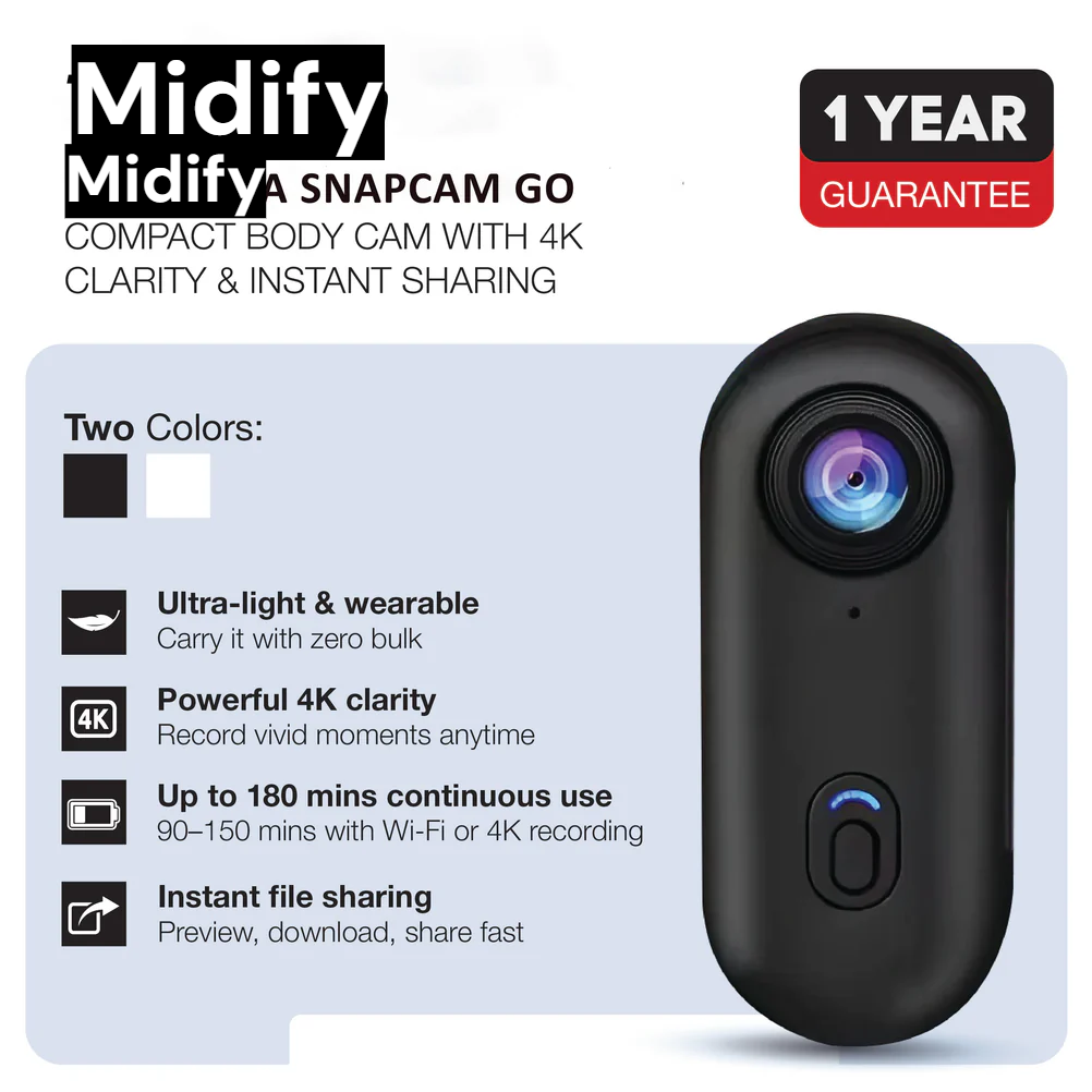 SnapCam GO – Compact 4K Hands-Free POV Camera